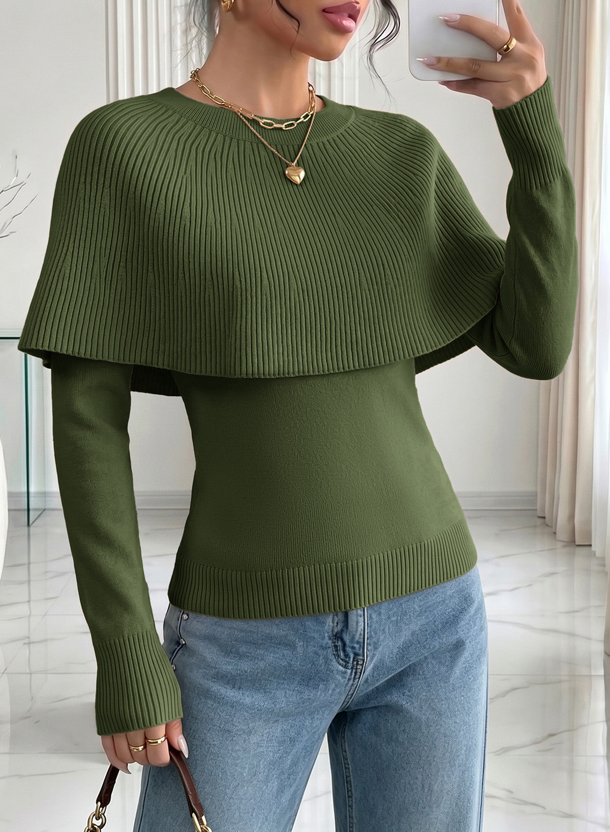 Dokotoo Poncho Sweaters for Women Lightweight Pullover Soft Knit Cape Tops