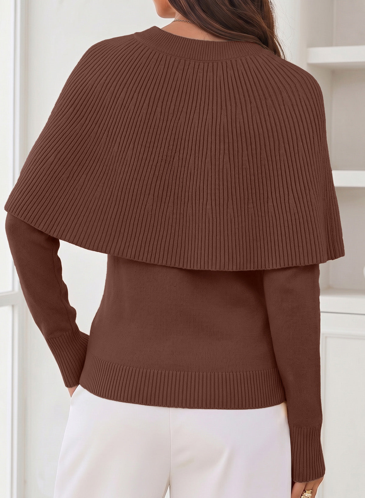 Dokotoo Poncho Sweaters for Women Lightweight Pullover Soft Knit Cape Tops