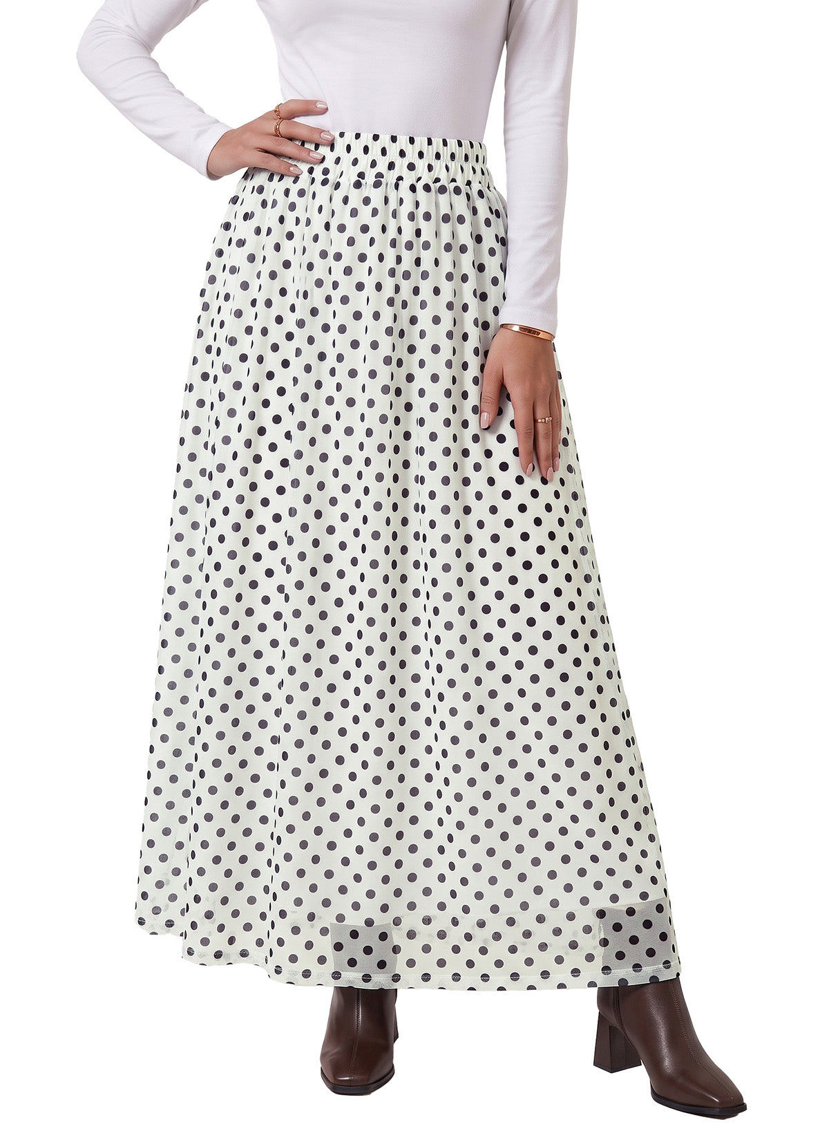 Fall Skirts for Women High Waist A-line Flowy Maxi Skirt