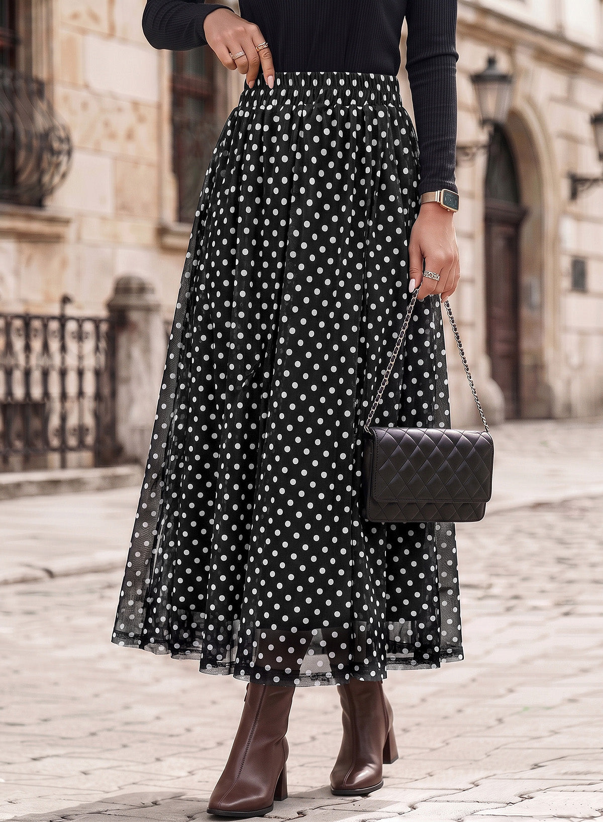 Fall Skirts for Women High Waist A-line Flowy Maxi Skirt