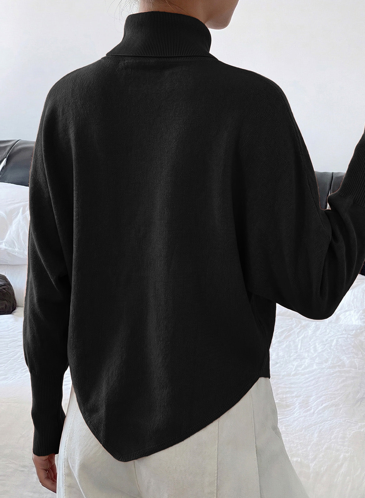 Dokotoo Sweaters for Women Oversized Turtleneck Floral Pullover Sweater