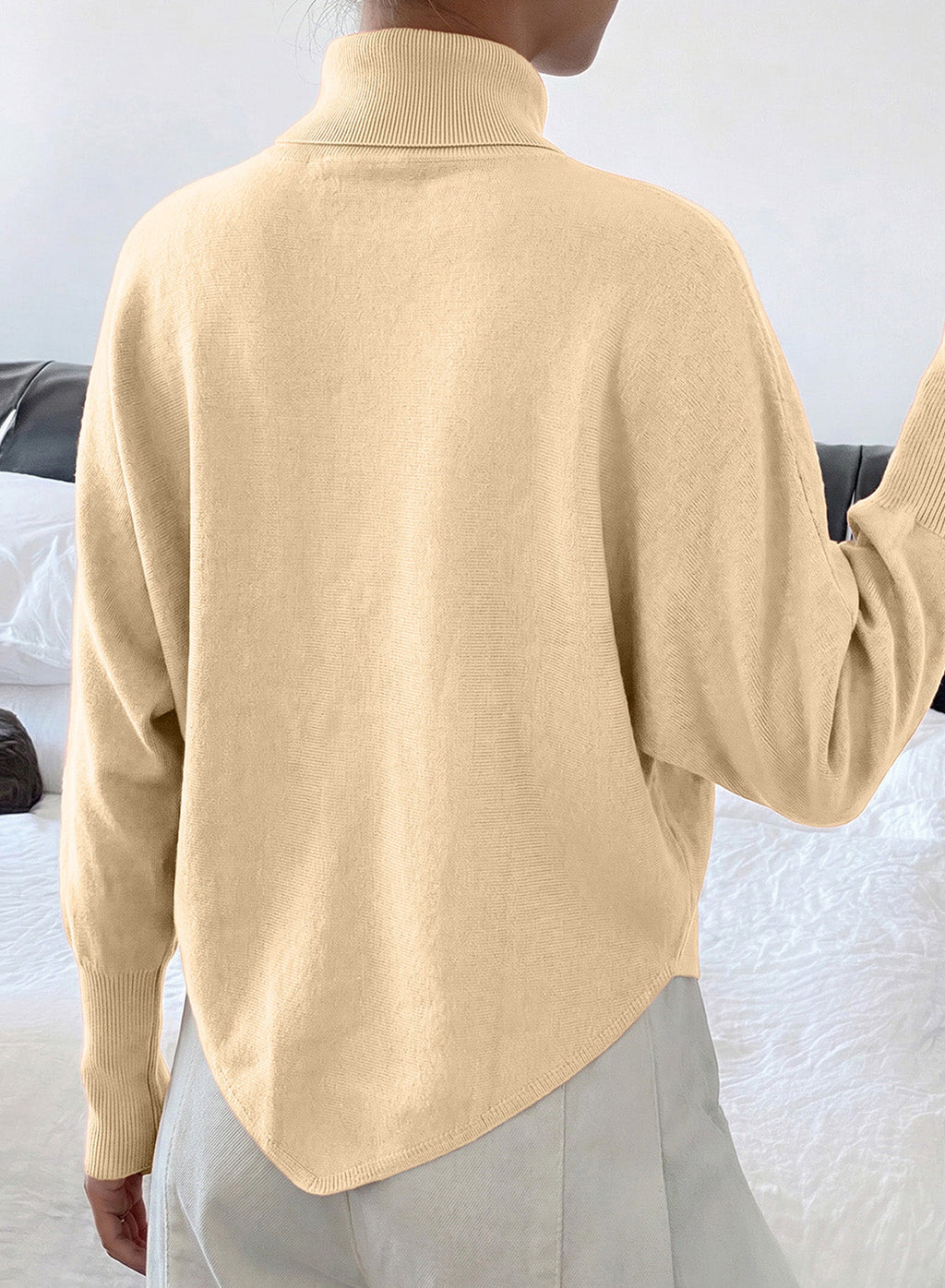 Dokotoo Sweaters for Women Oversized Turtleneck Floral Pullover Sweater