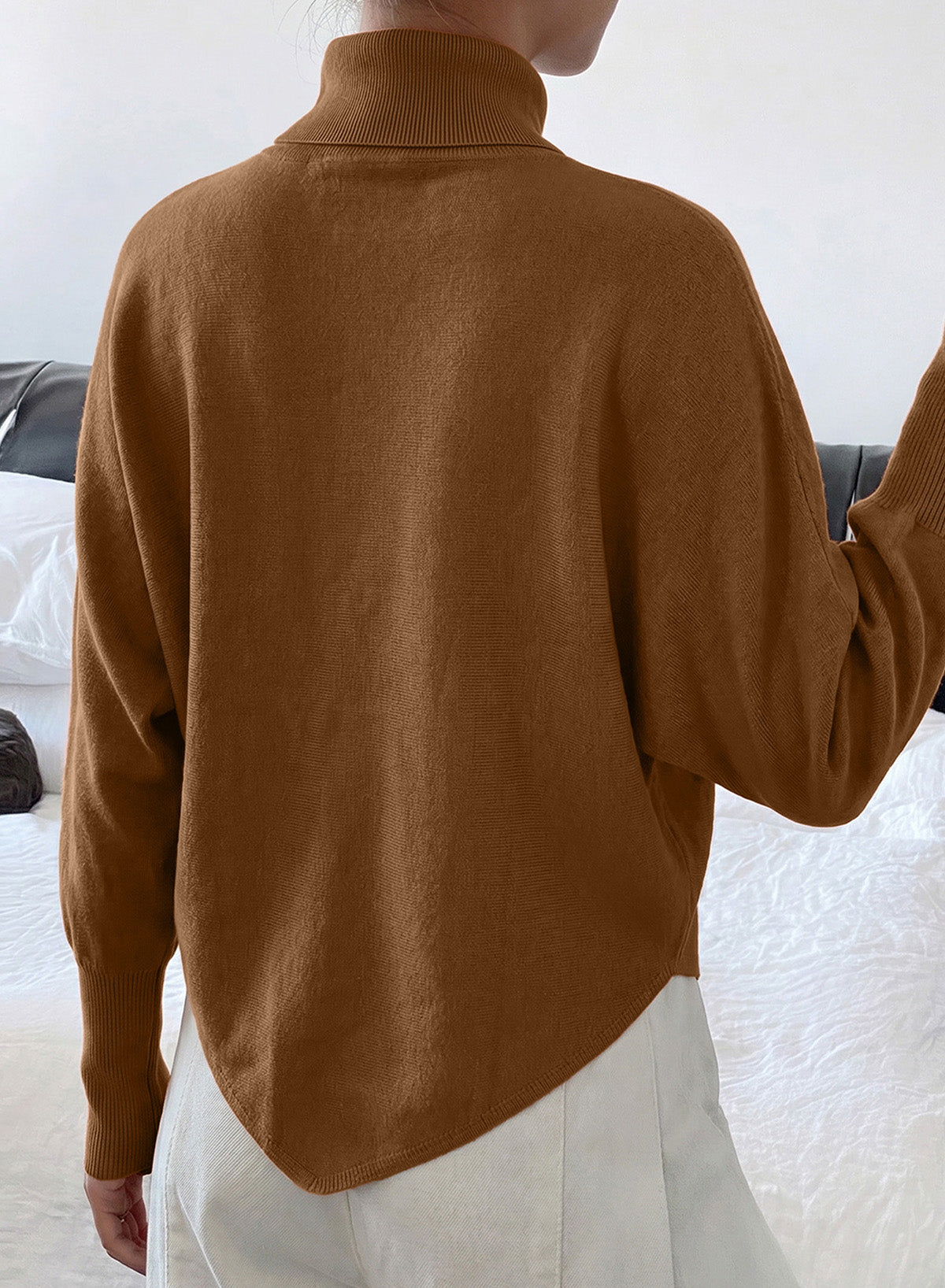 Dokotoo Sweaters for Women Oversized Turtleneck Floral Pullover Sweater