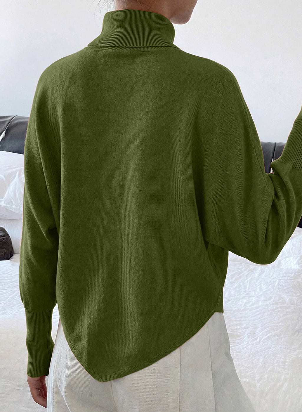 Dokotoo Sweaters for Women Oversized Turtleneck Floral Pullover Sweater