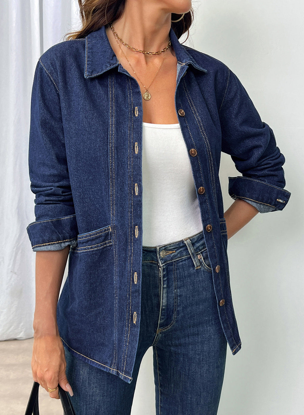 Dokotoo Womens Jean Jacket Denim Oversized Button Down Denim Jackets Coat