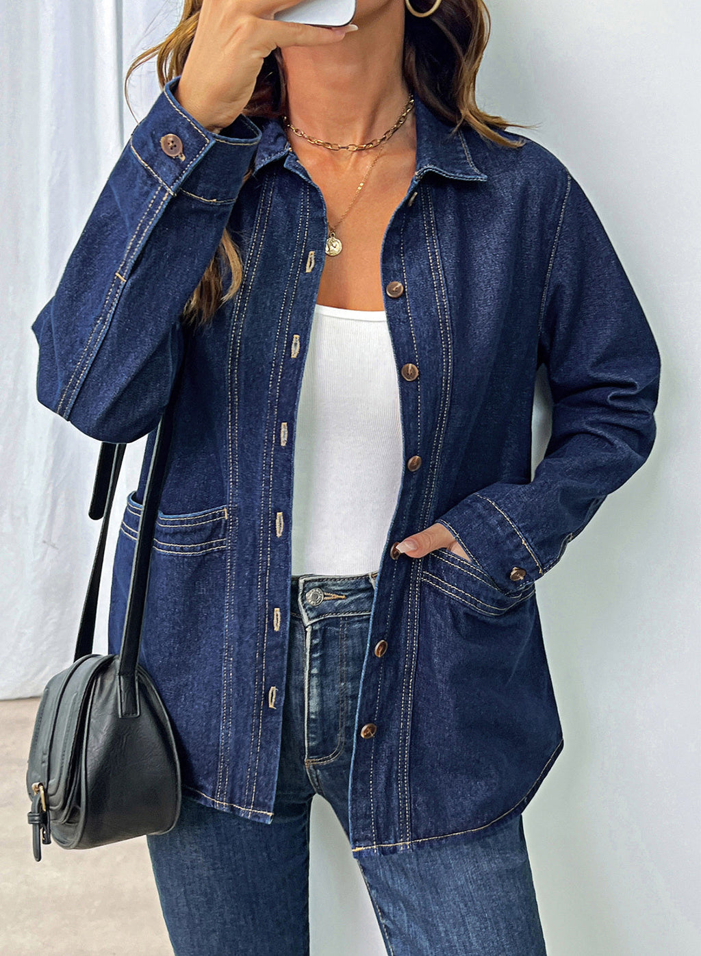 Dokotoo Womens Jean Jacket Denim Oversized Button Down Denim Jackets Coat
