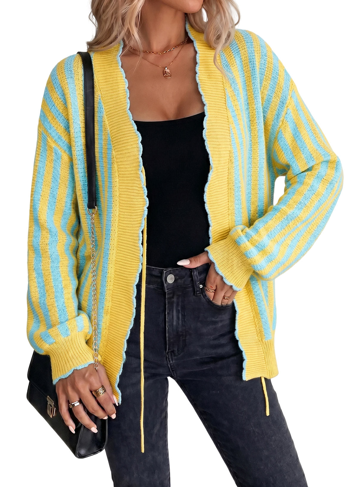 Dokotoo Cardigan Sweaters for Women Fall Striped 2026 Jackets