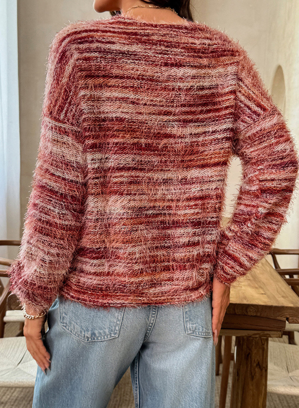 Women Fall Casual Minimalist Sweater For Everyday Wear,Knitted Sweater