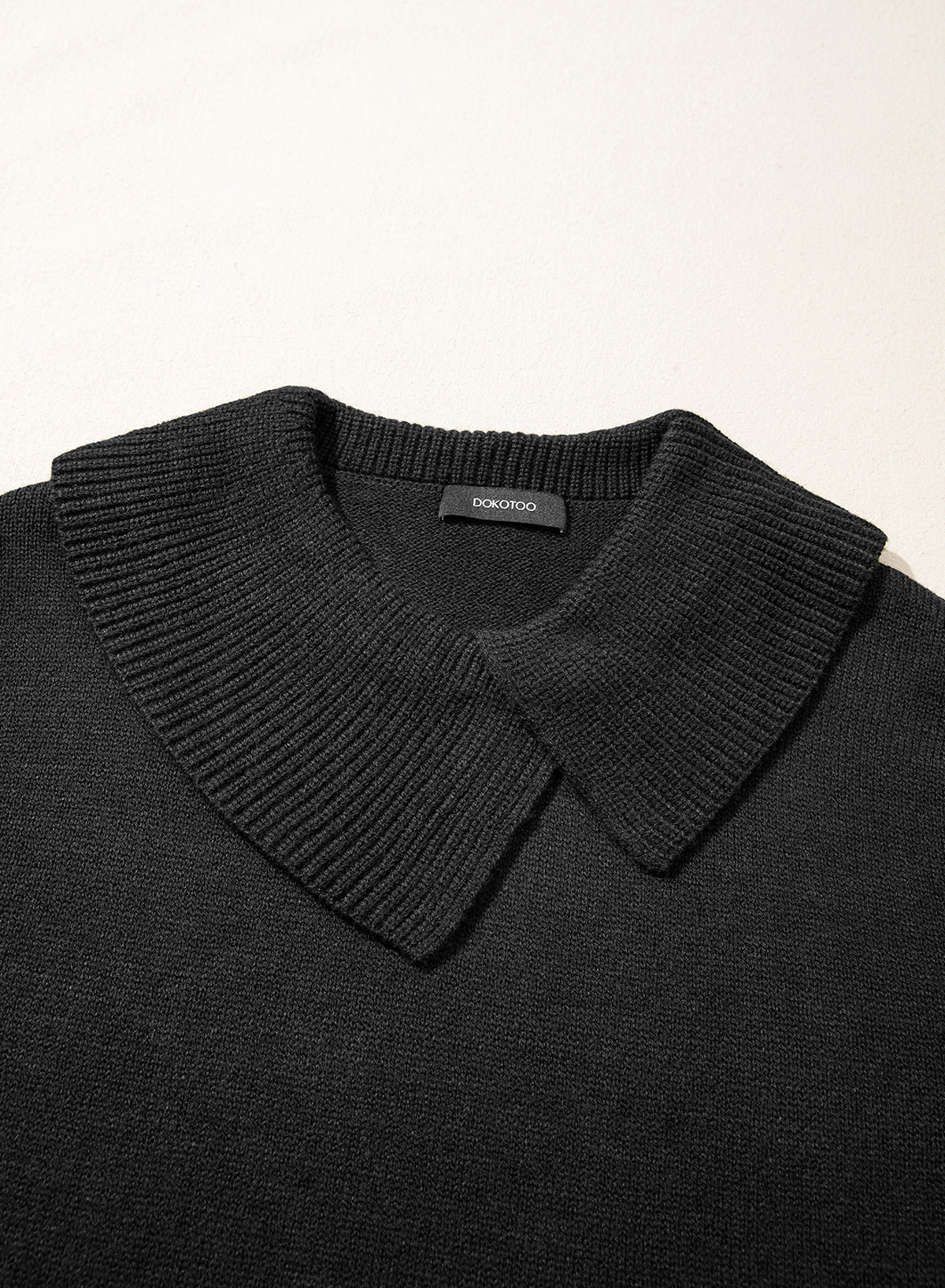 Asymmetrical Lapel Collar Pullover Sweater Tops