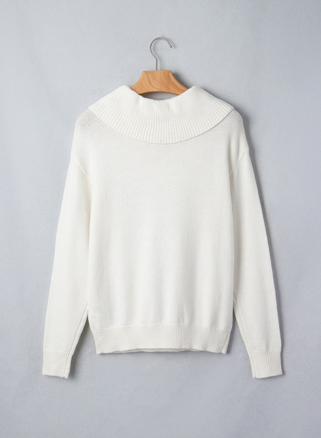 Asymmetrical Lapel Collar Pullover Sweater Tops