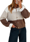 Dokotoo Cardigan Sweaters for Women Balloon Sleeve Buttons Cropped Cardigan