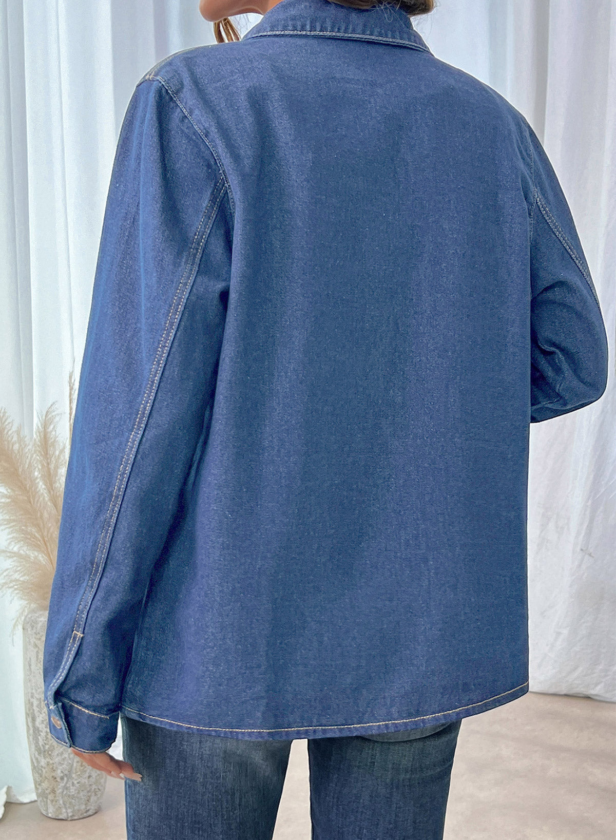 Dokotoo Womens Jean Jacket Denim Oversized Button Down Denim Jackets Coat