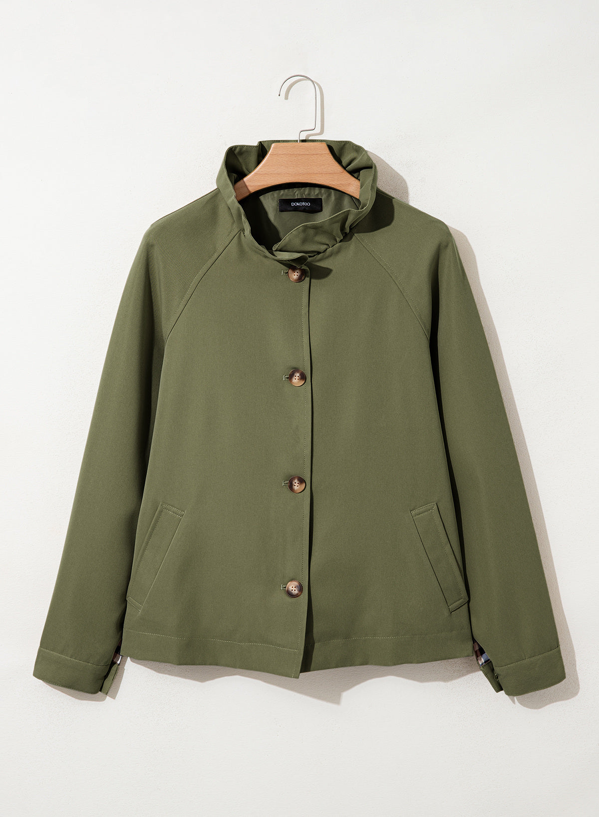 Dokotoo Womens Trench Coat Lightweight Single Breasted Jacket Outerwear
