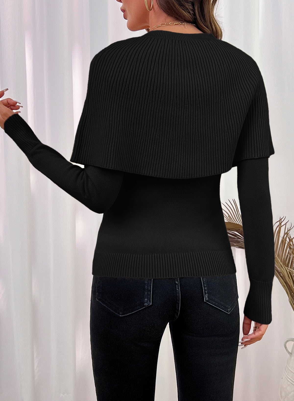 Dokotoo Poncho Sweaters for Women Lightweight Pullover Soft Knit Cape Tops