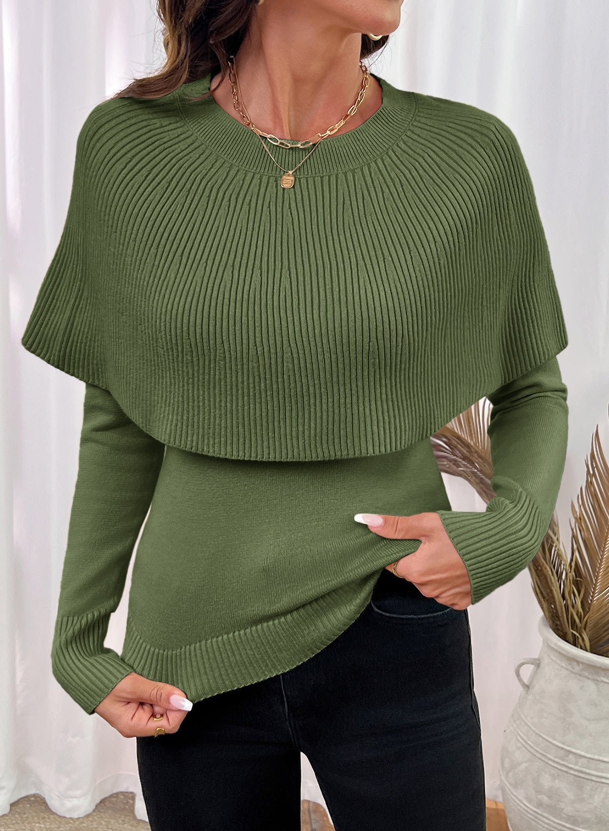 Dokotoo Poncho Sweaters for Women Lightweight Pullover Soft Knit Cape Tops
