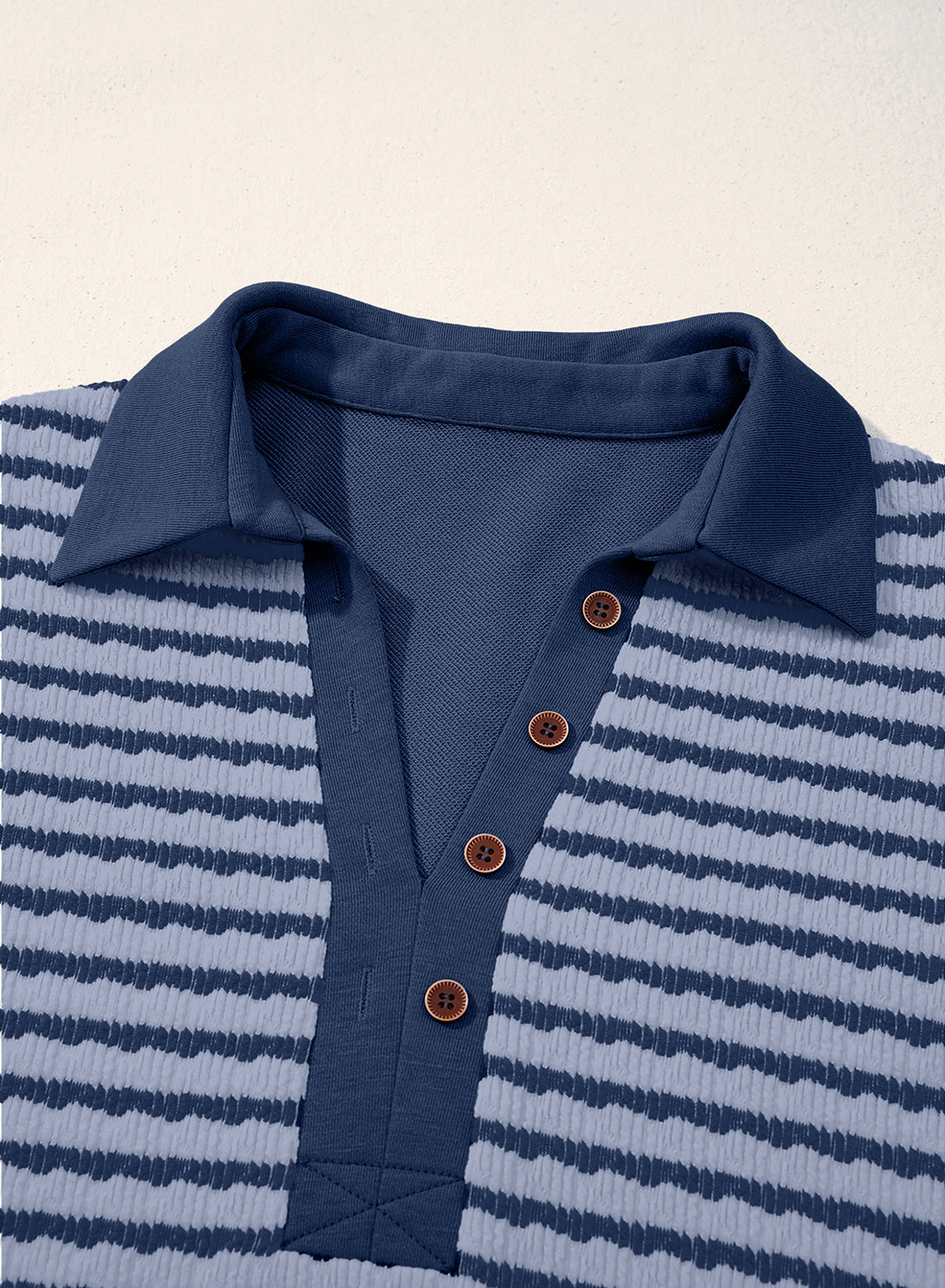 Dokotoo Oversized Henley Neck Sweatshirt for Women Striped Pullover Tops
