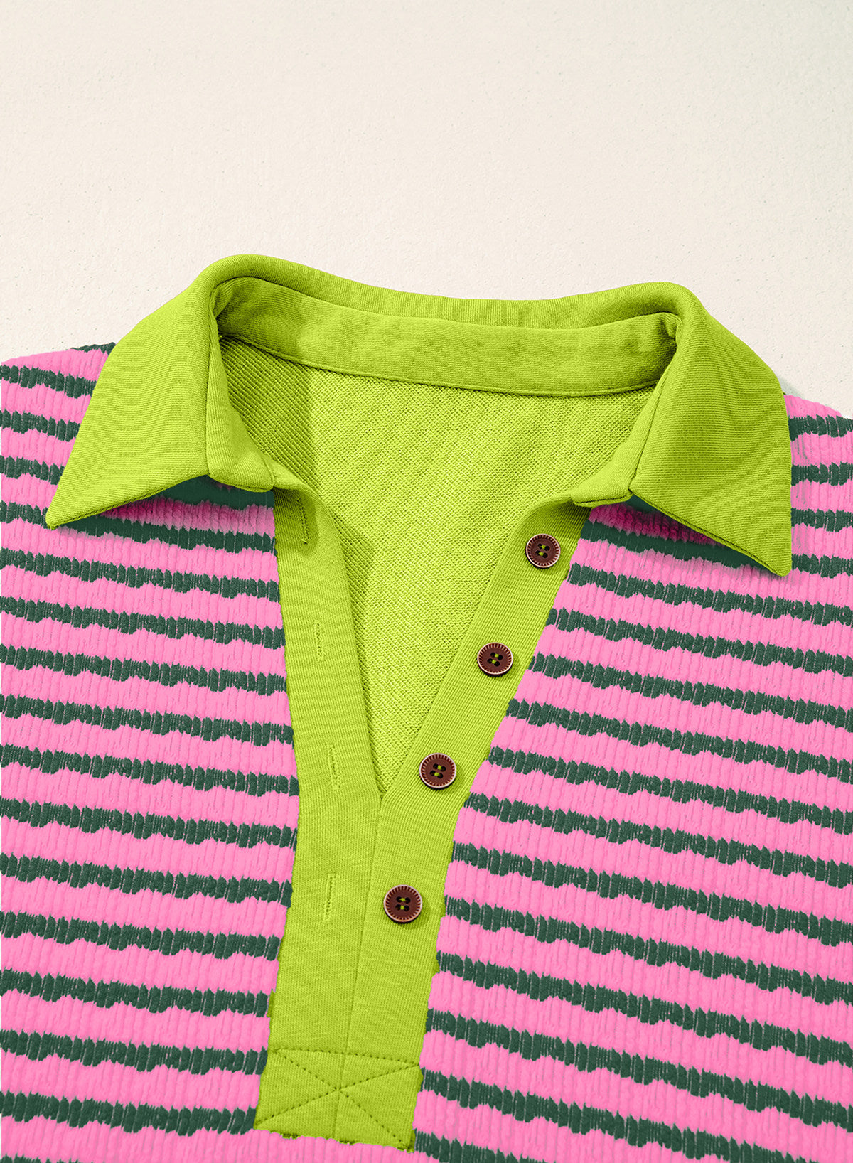 Dokotoo Oversized Henley Neck Sweatshirt for Women Striped Pullover Tops