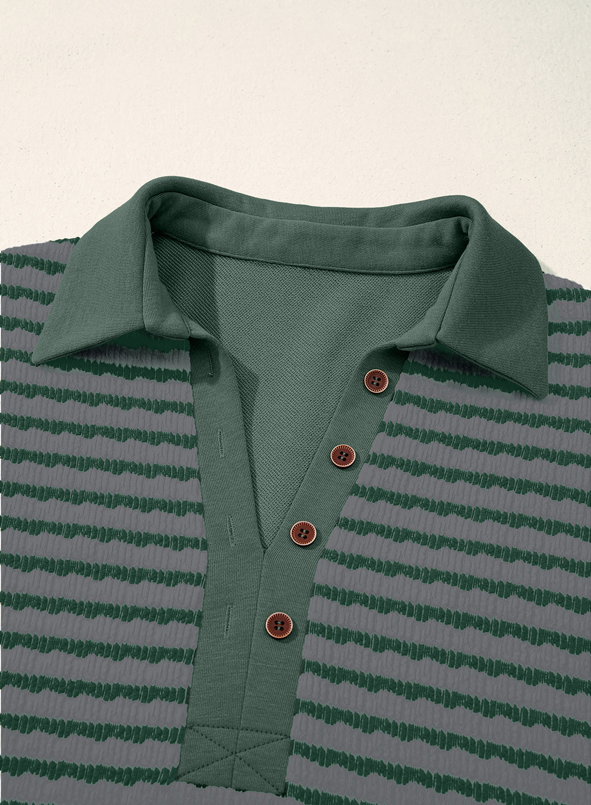 Dokotoo Oversized Henley Neck Sweatshirt for Women Striped Pullover Tops