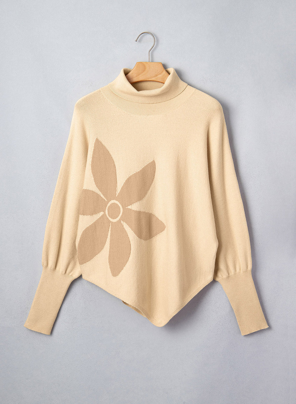 Dokotoo Sweaters for Women Oversized Turtleneck Floral Pullover Sweater