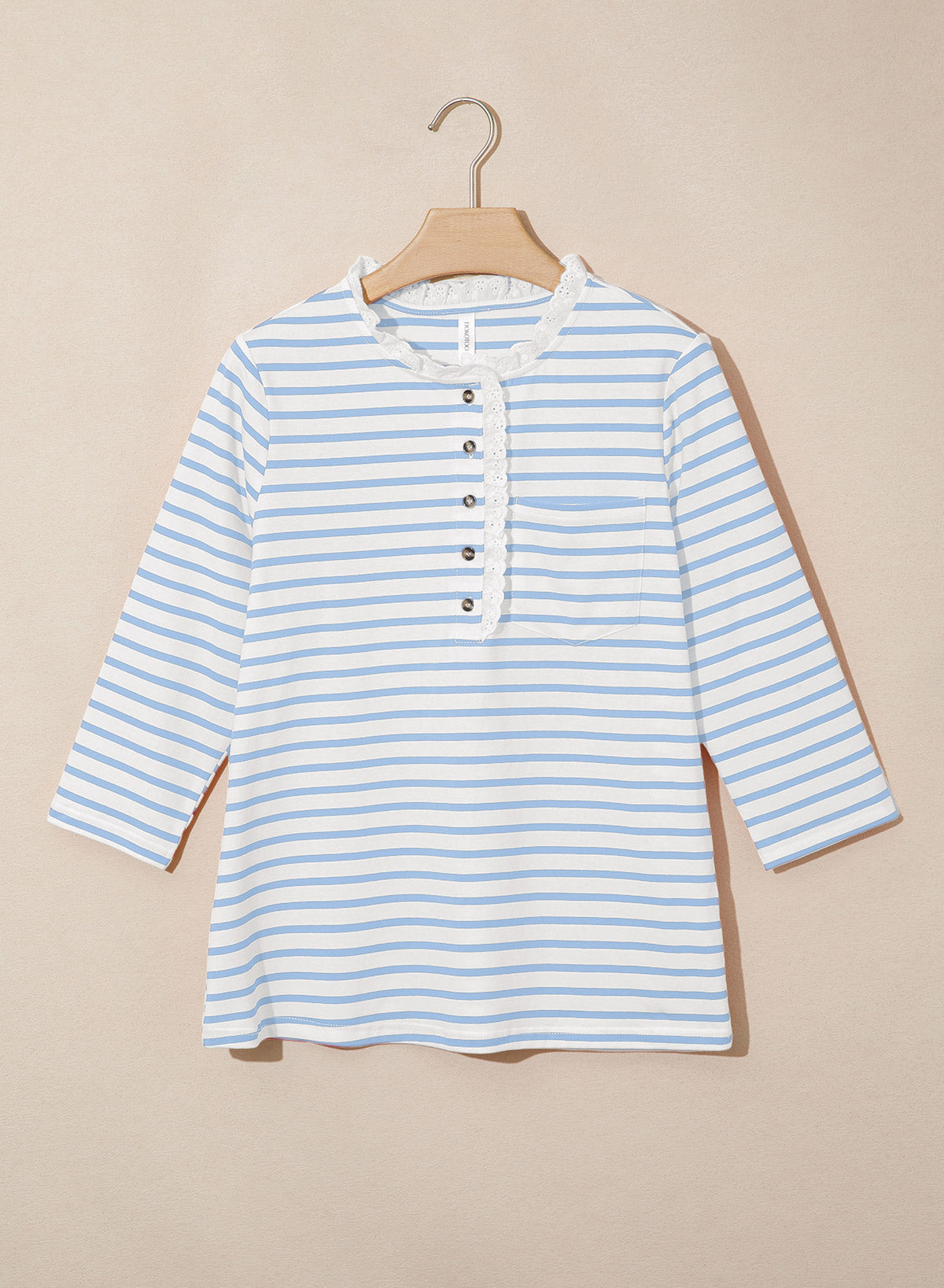 Womens Tops 3/4 Length Sleeve V Neck Loose Casual T Shirts