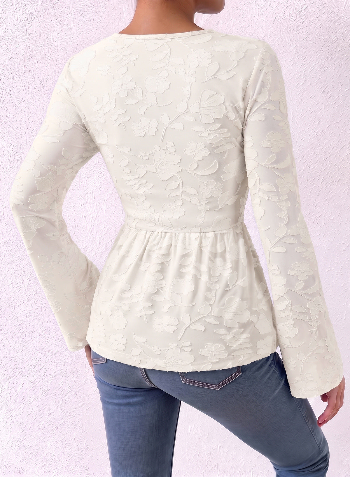 Dokotoo Cute Long Bell Sleeve Peplum Babydoll Tops Going Out Outfits
