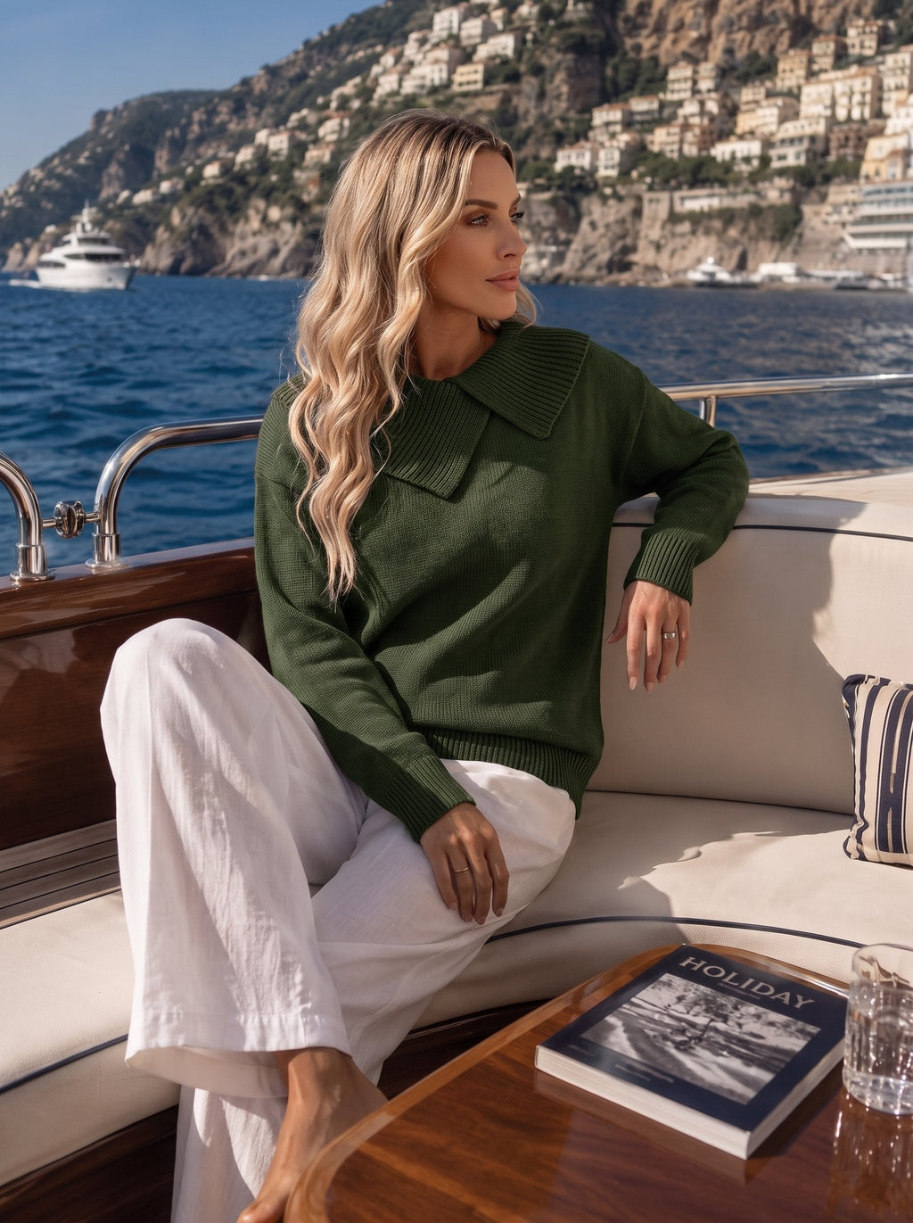 Asymmetrical Lapel Collar Pullover Sweater Tops
