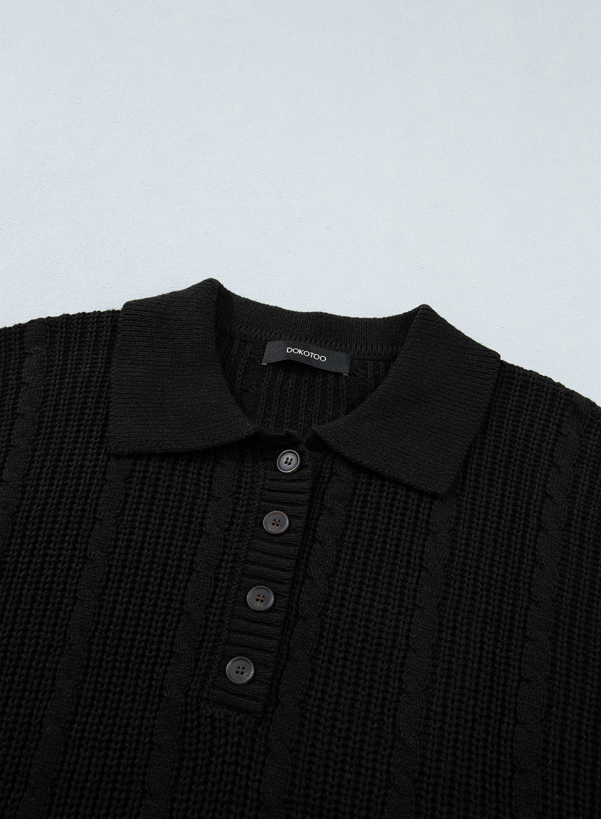 Dokotoo Sweaters for Women Long Sleeve Striped Color Block Button Polo Lapel Collar Cable Knit Casual Pullover Sweater Tops