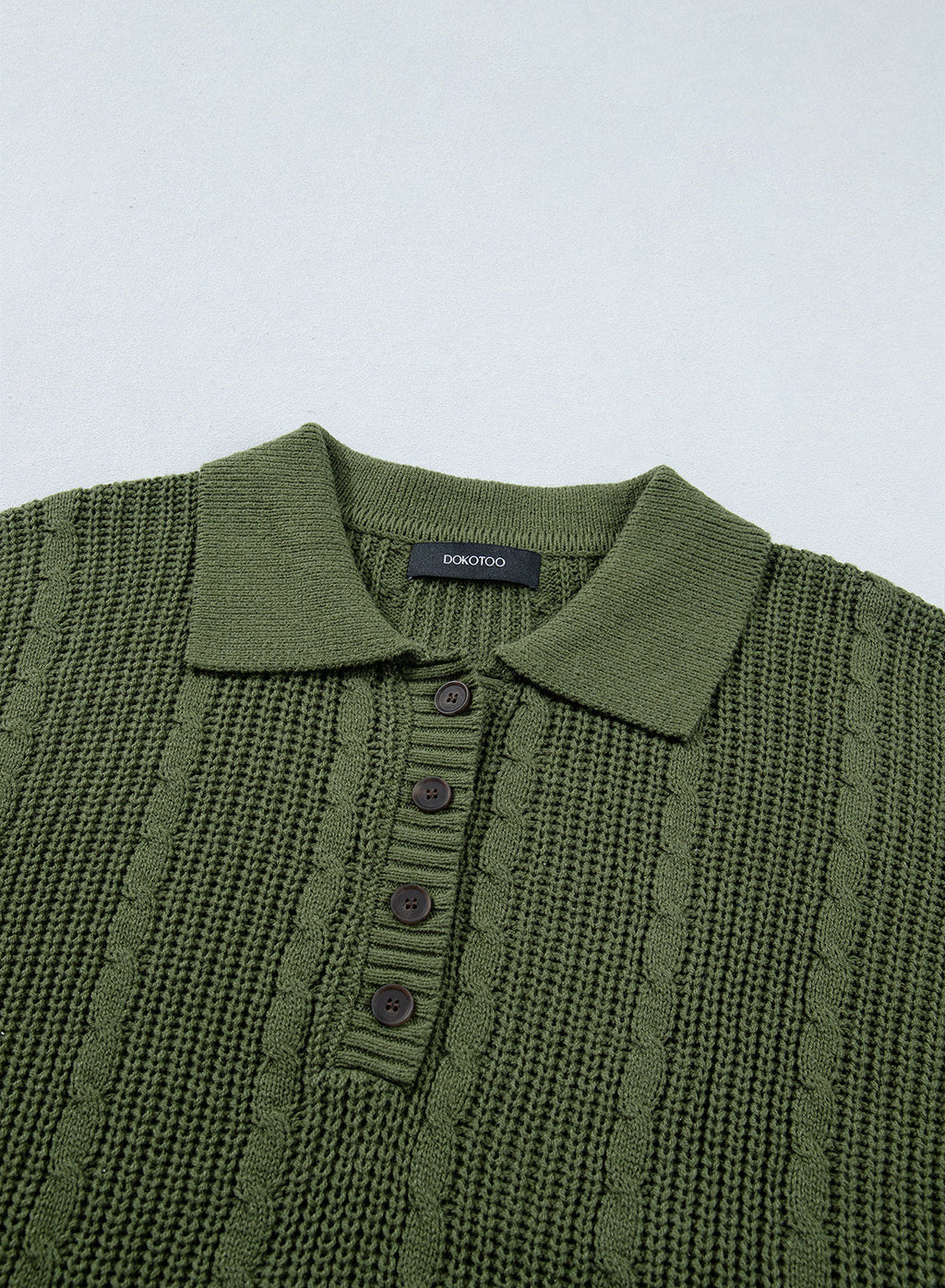 Dokotoo Sweaters for Women Long Sleeve Striped Color Block Button Polo Lapel Collar Cable Knit Casual Pullover Sweater Tops
