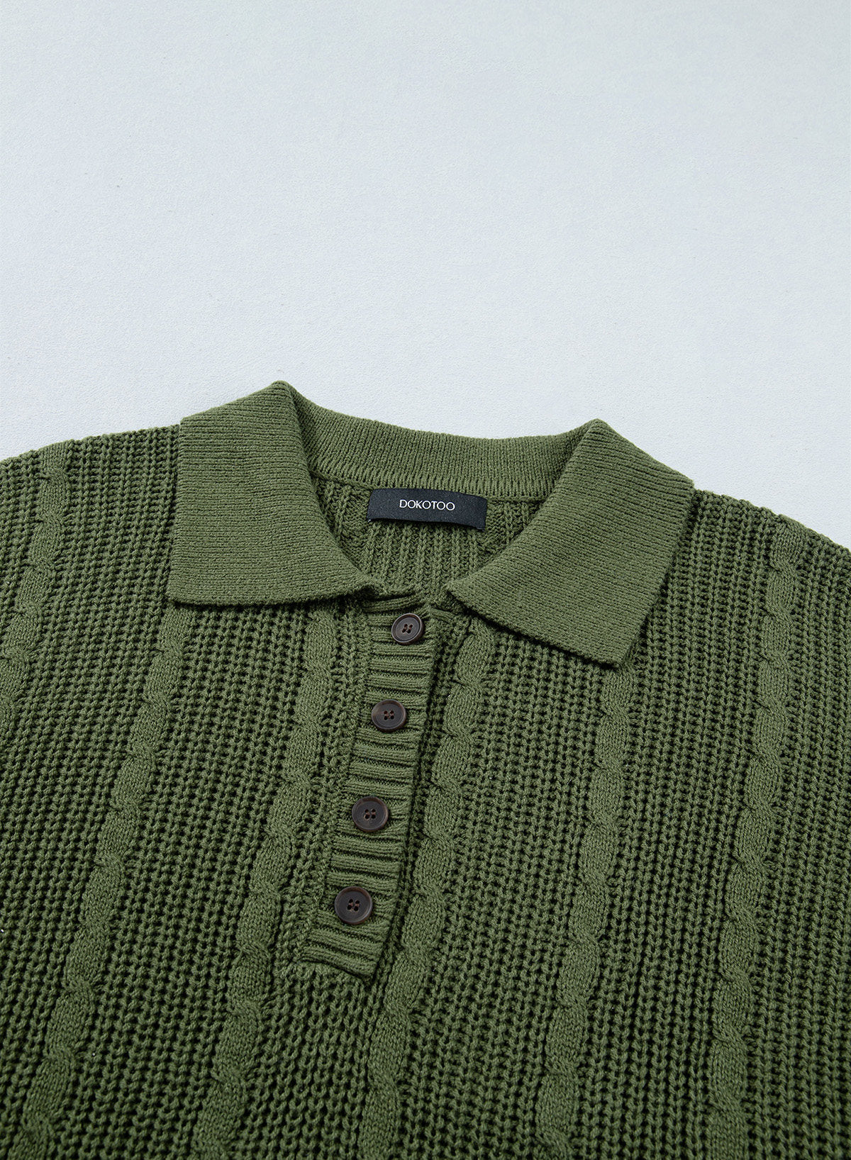 Dokotoo Sweaters for Women Long Sleeve Striped Color Block Button Polo Lapel Collar Cable Knit Casual Pullover Sweater Tops