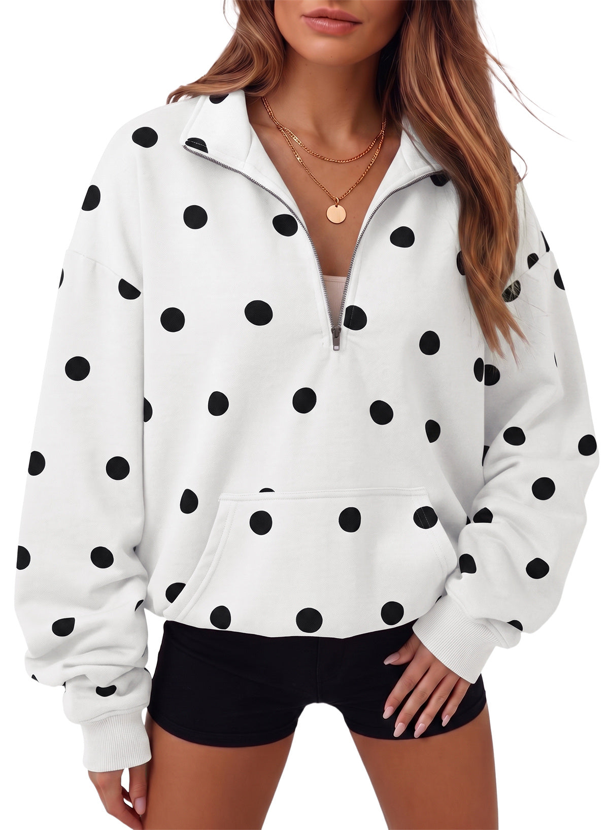 Dokotoo Sweatshirt for Women Half Zip Long Sleeve Casual Pullover Tops