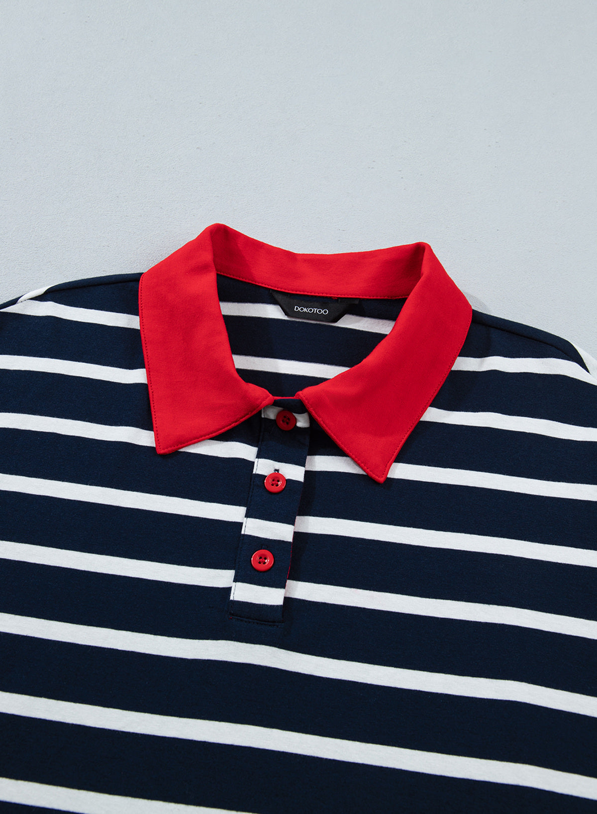 Dokotoo Womens Tops Long Sleeve Striped Color Block Button Down Shirts