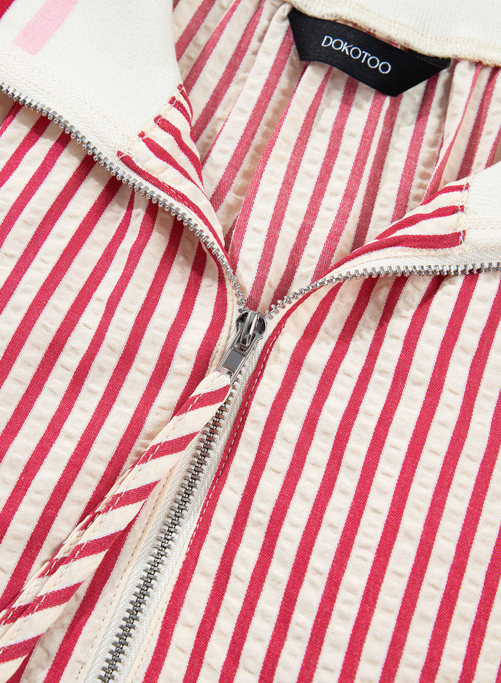 Dokotoo Women's 3/4 Sleeve Tops Striped Half Zip 2026 Fall Shirts Blouses