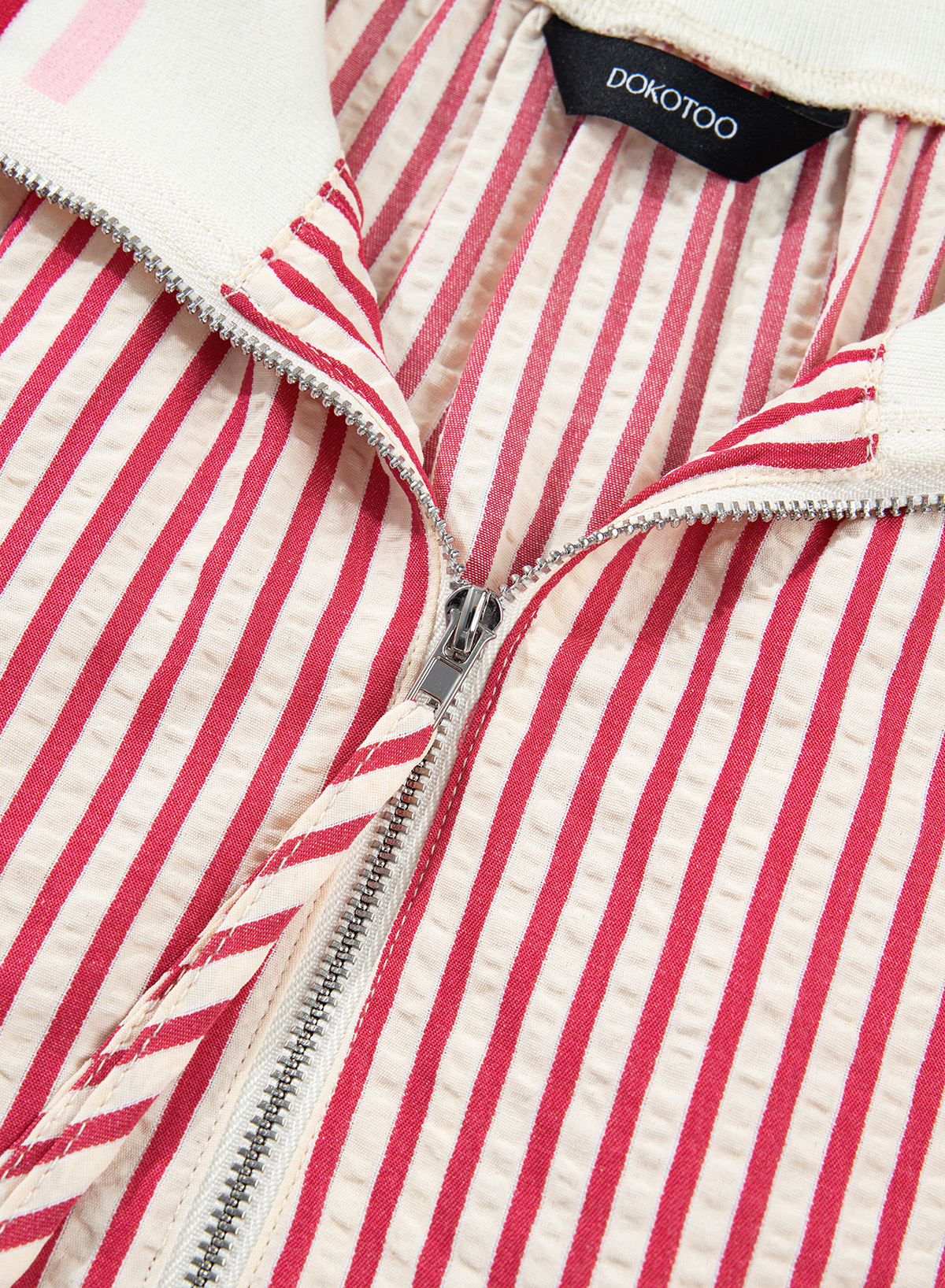 Dokotoo Women's 3/4 Sleeve Tops Striped Half Zip 2026 Fall Shirts Blouses