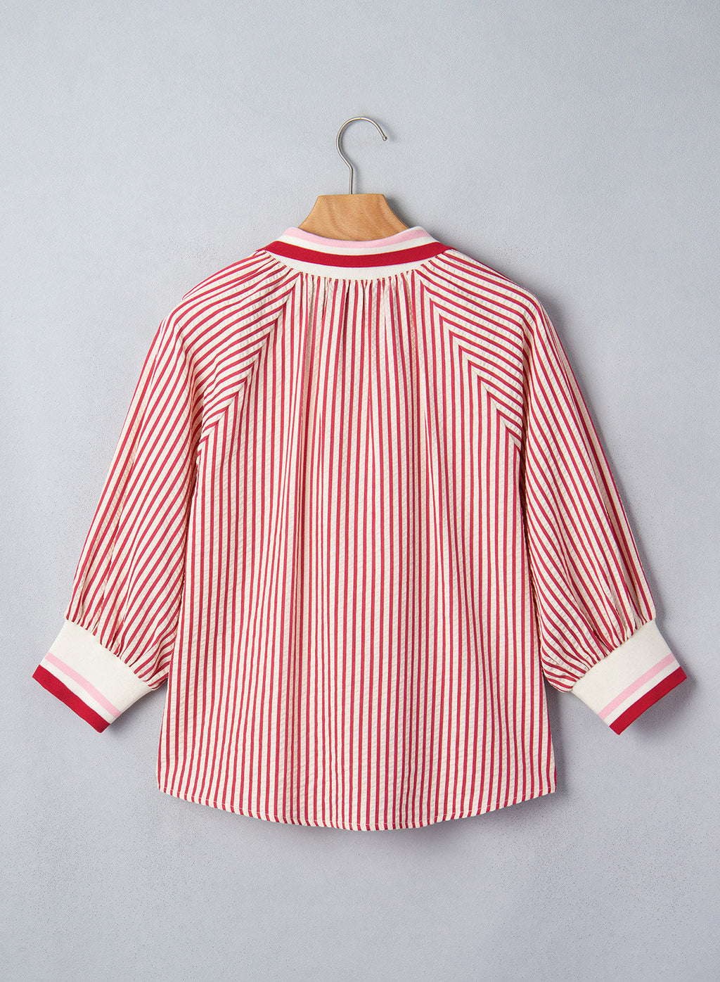 Dokotoo Women's 3/4 Sleeve Tops Striped Half Zip 2026 Fall Shirts Blouses