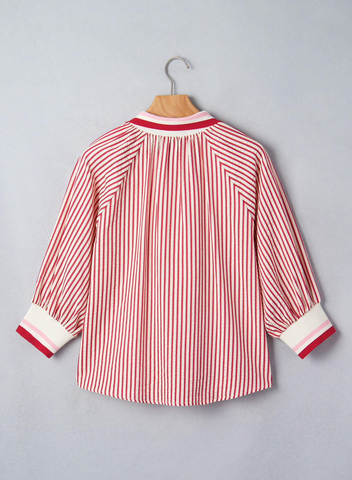 Dokotoo Women's 3/4 Sleeve Tops Striped Half Zip 2026 Fall Shirts Blouses