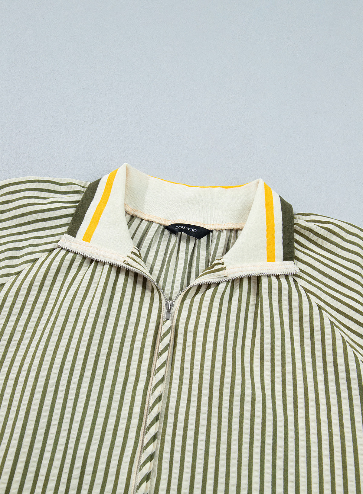 Dokotoo Women's 3/4 Sleeve Tops Striped Half Zip 2026 Fall Shirts Blouses