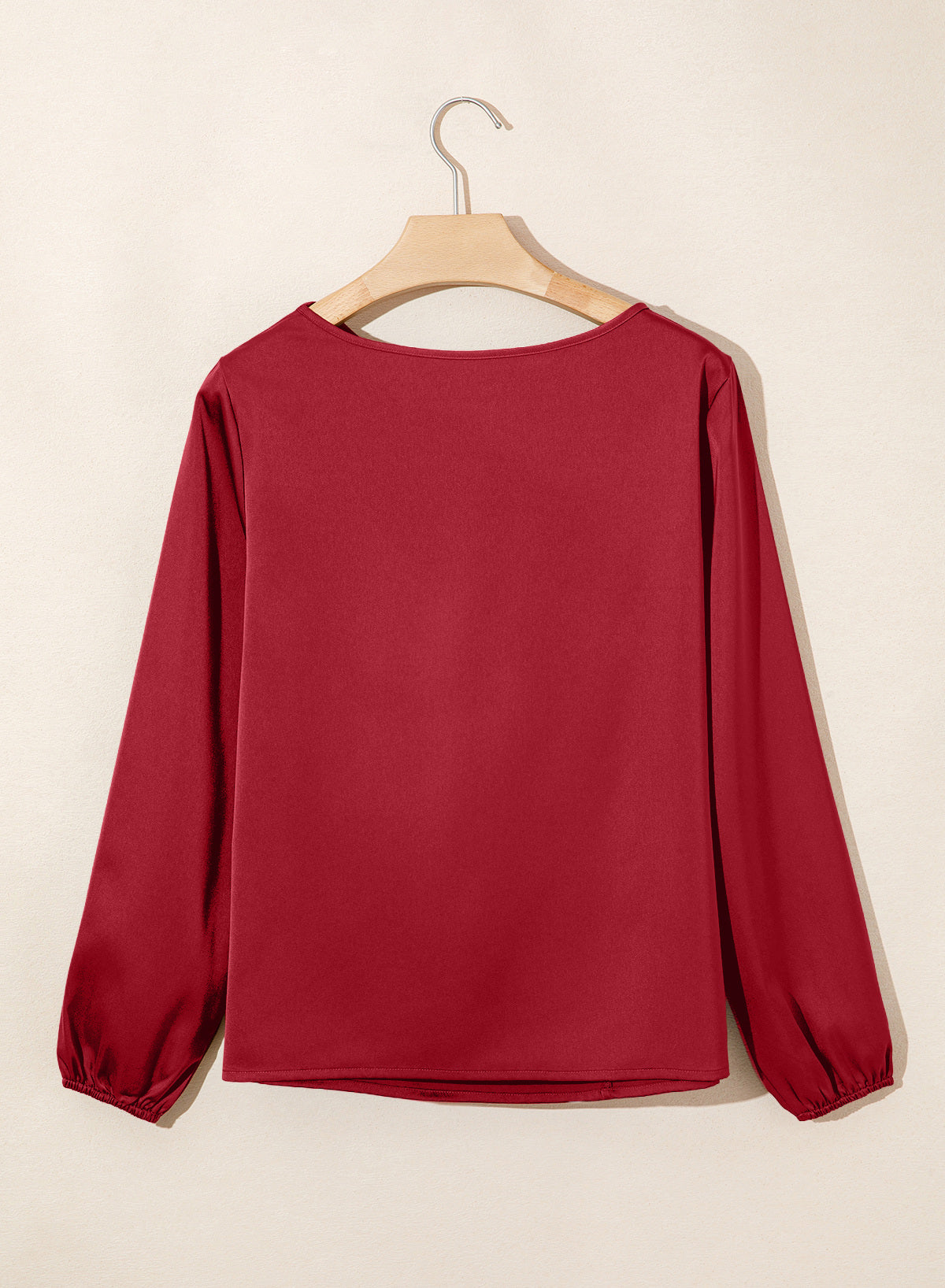 Dokotoo Womens Shirts Long Sleeve Dressy Casual V Neck Satin Top