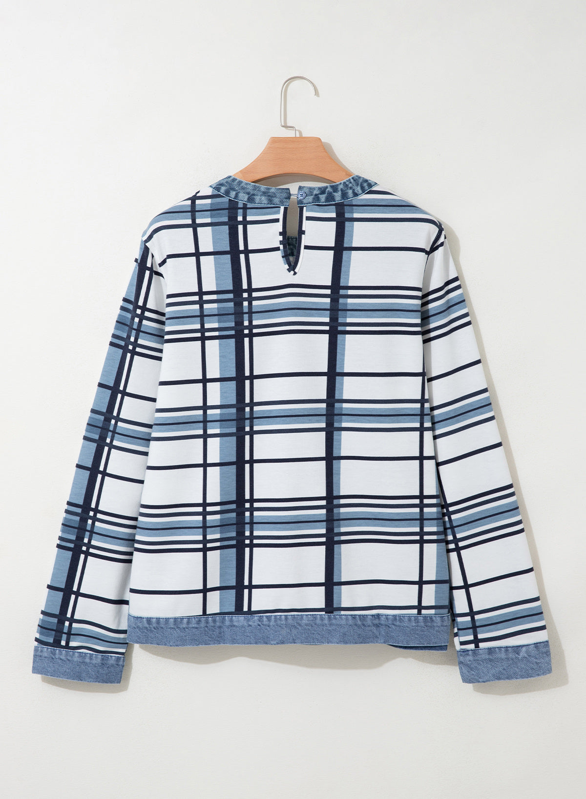 Women's Patchwork Patch Round Neck Long Sleeve Casual Loose T-Shirt