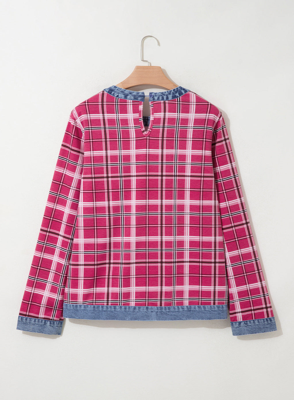 Women's Patchwork Patch Round Neck Long Sleeve Casual Loose T-Shirt