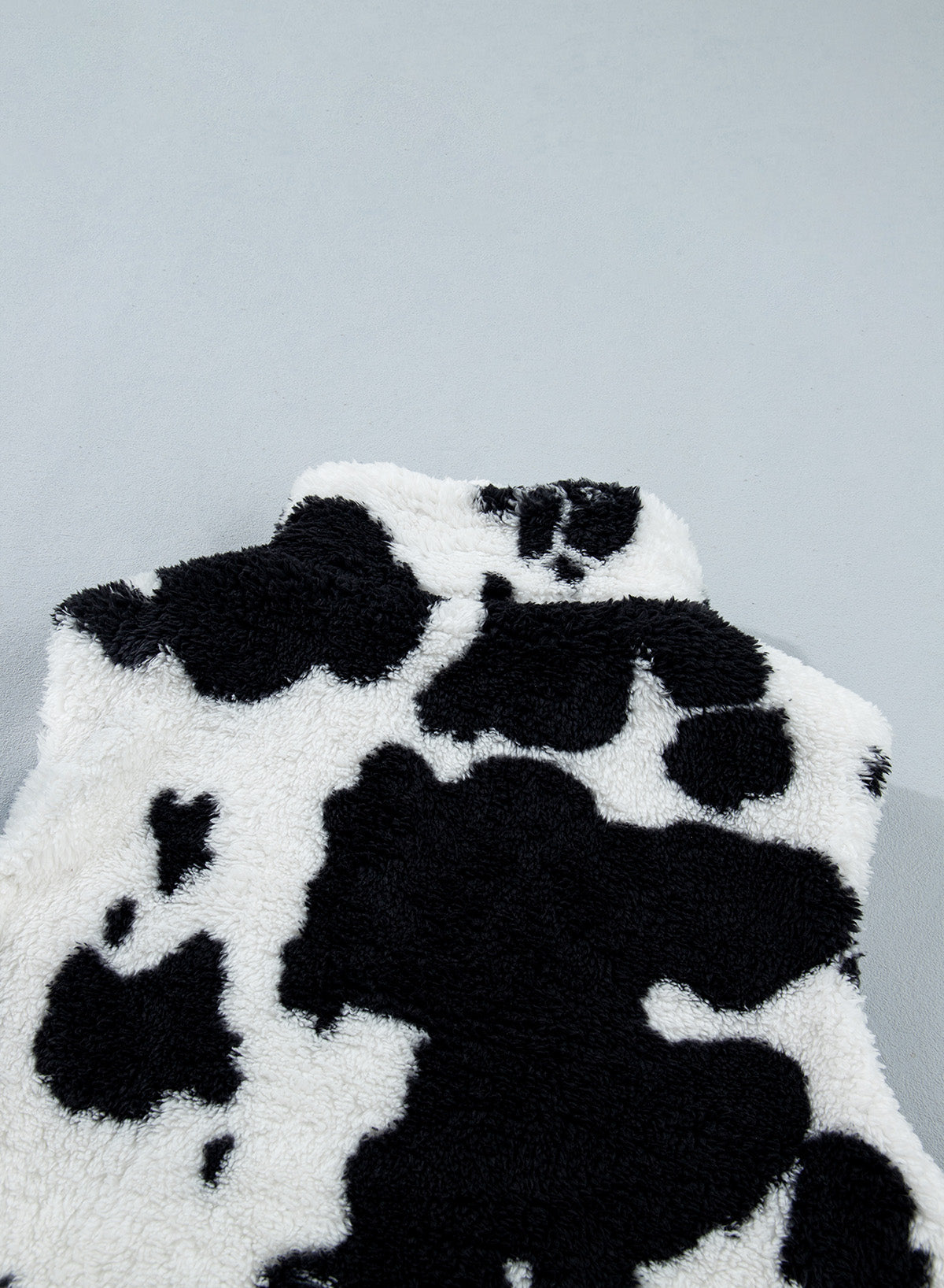 Dokotoo Womens Fleece Vest Zip Up Cow Print Sherpa Sleeveless Jacket