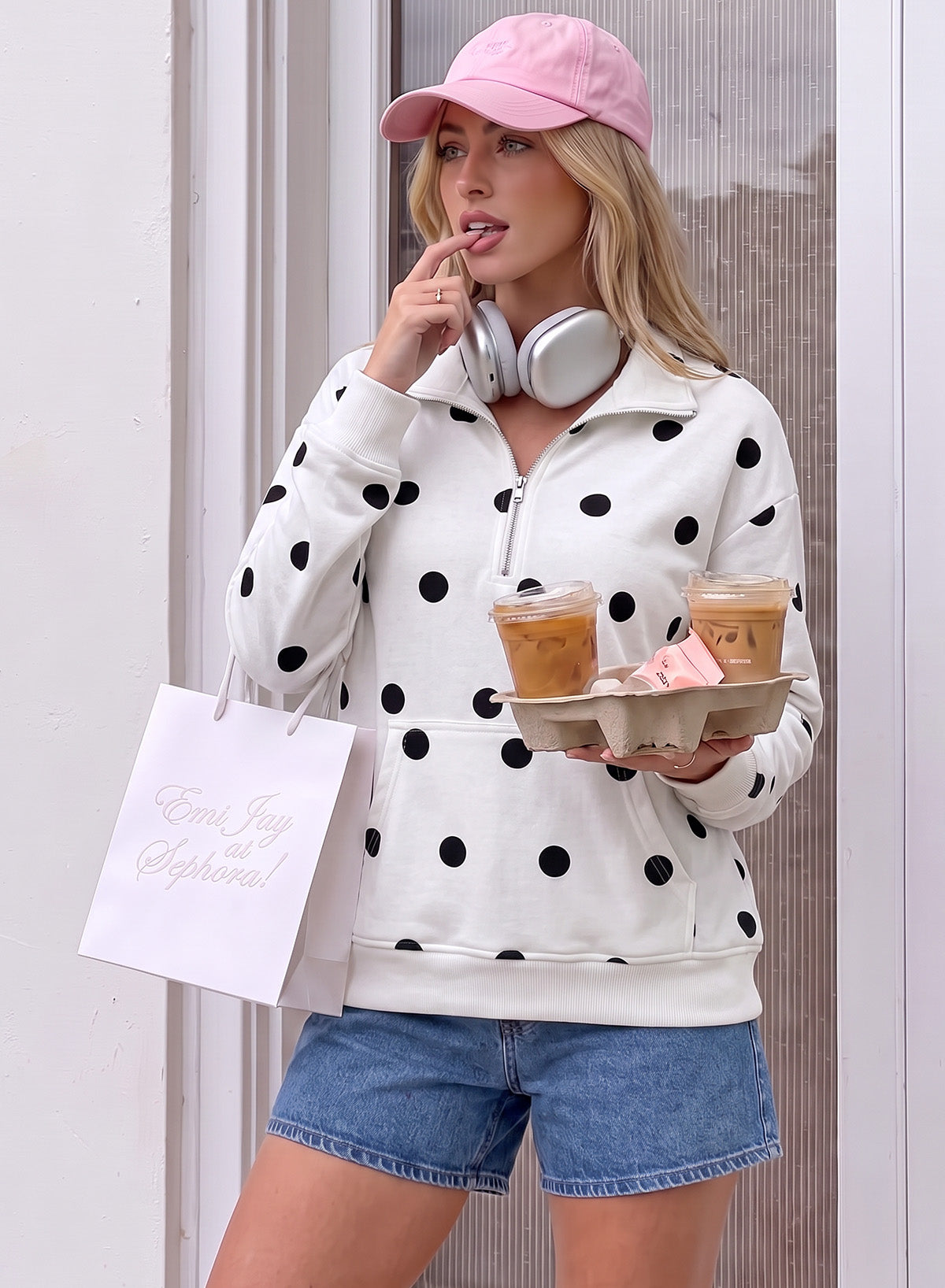 Dokotoo Sweatshirt for Women Half Zip Long Sleeve Casual Pullover Tops