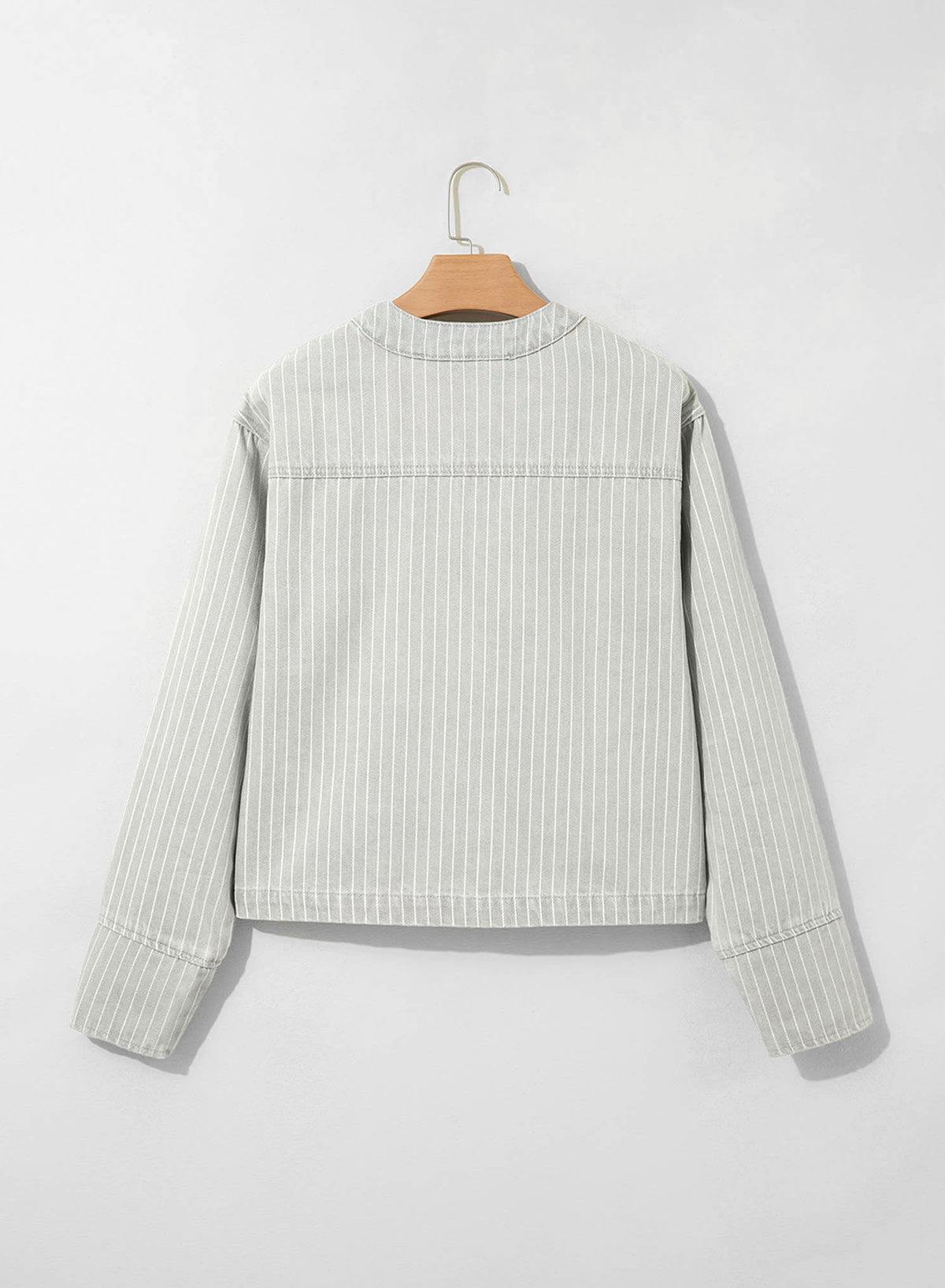Dokotoo Women's Striped Denim Jacket 2026 Fall Zipper Button Jeans Coats