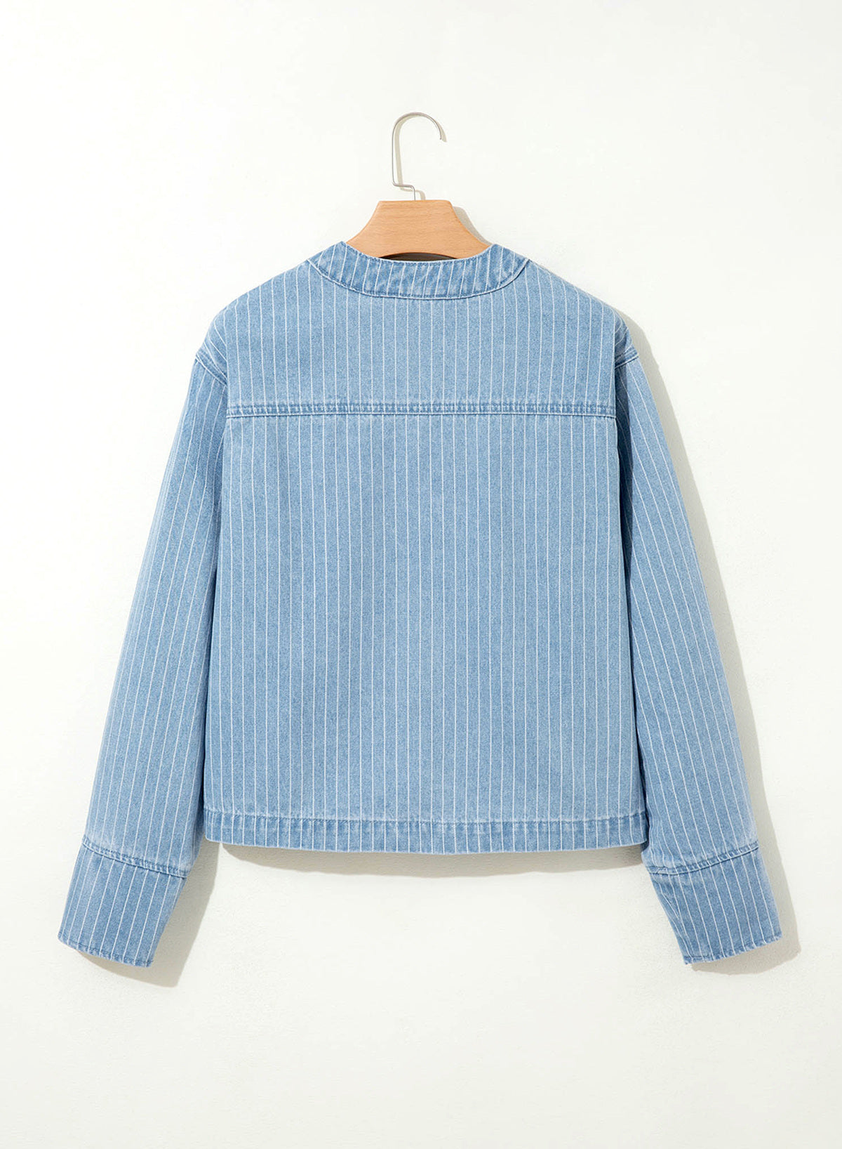 Dokotoo Women's Striped Denim Jacket 2026 Fall Zipper Button Jeans Coats