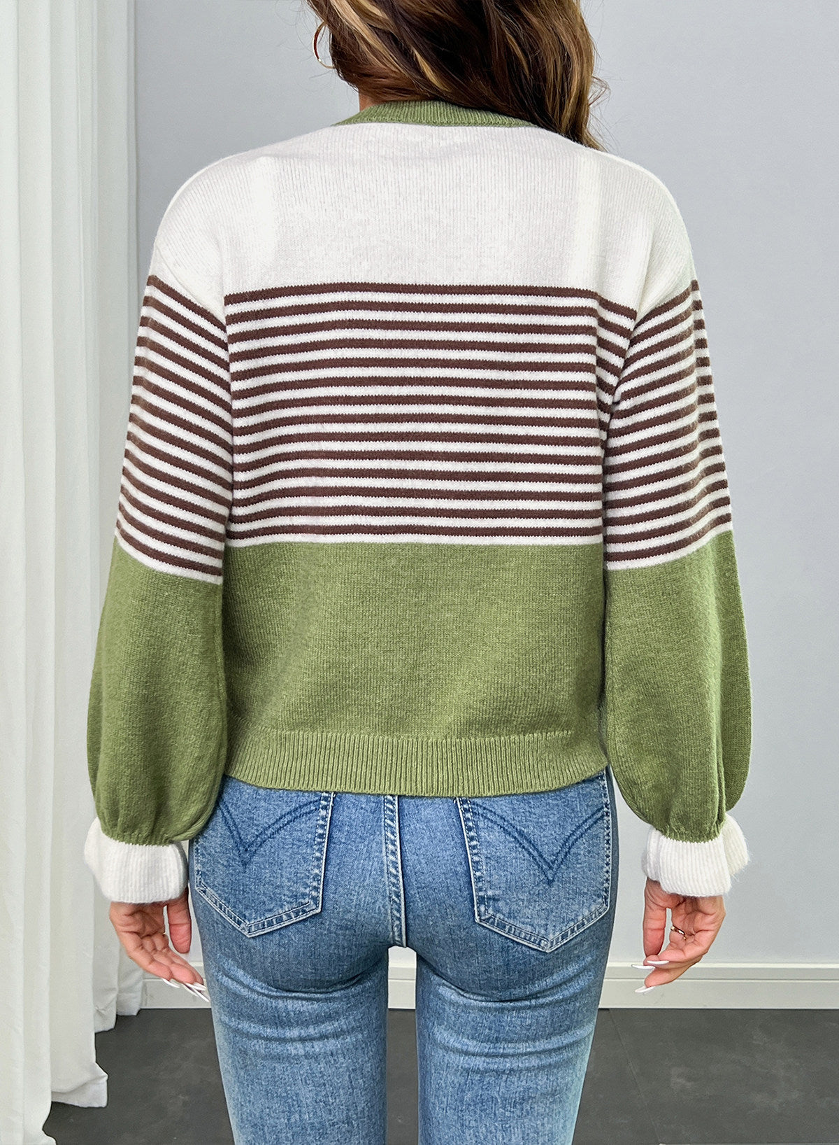 Dokotoo Cardigan Sweaters for Women Balloon Sleeve Buttons Cropped Cardigan
