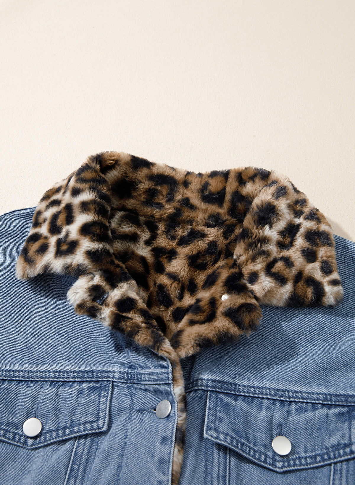 Dokotoo Womens Leopard Sherpa Fleece Thick Warm Oversized Jean Jacket