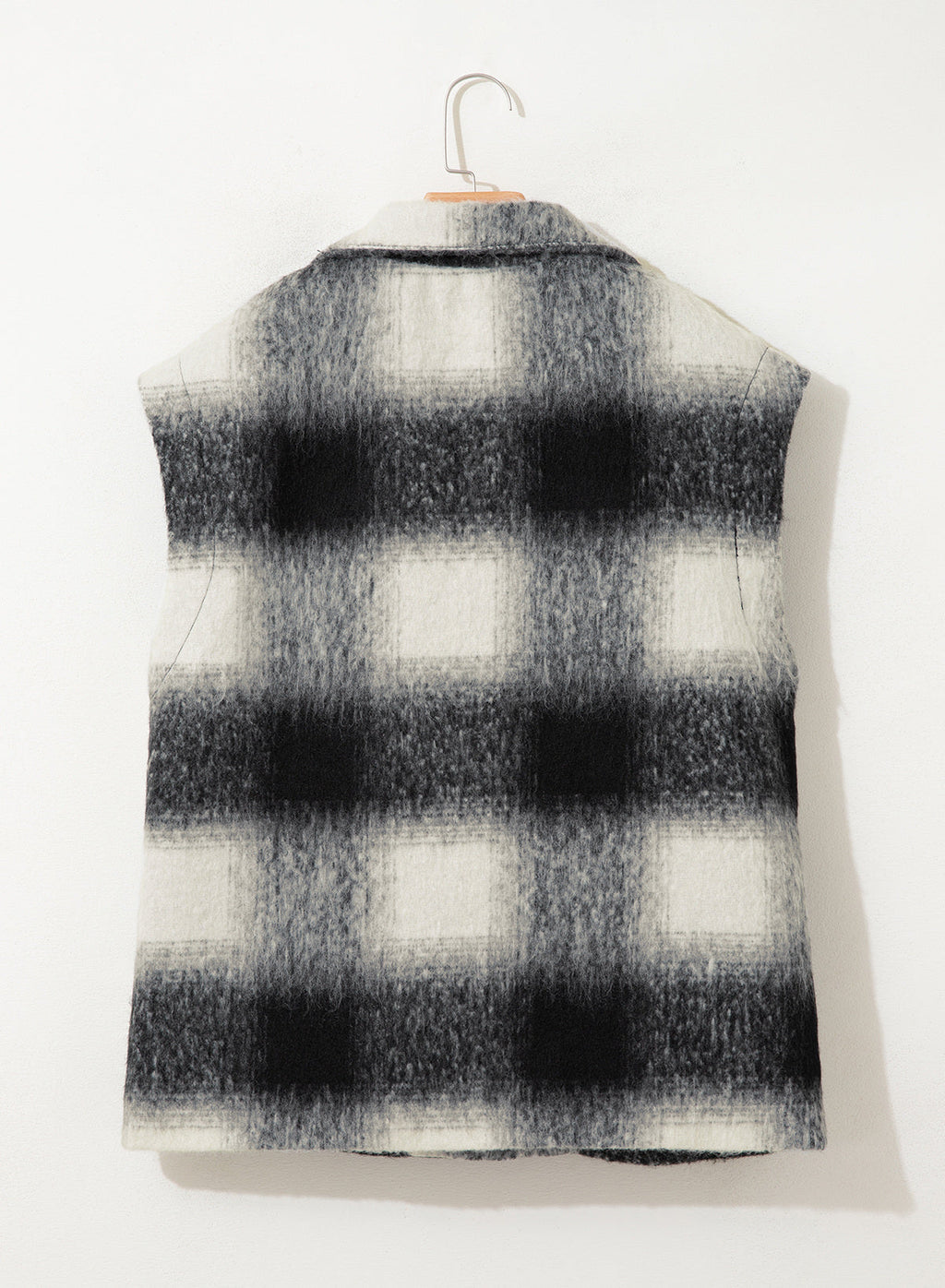 Dokotoo Oversized Plaid Vest Tops for Women Fleece Cap Sleeve Coats