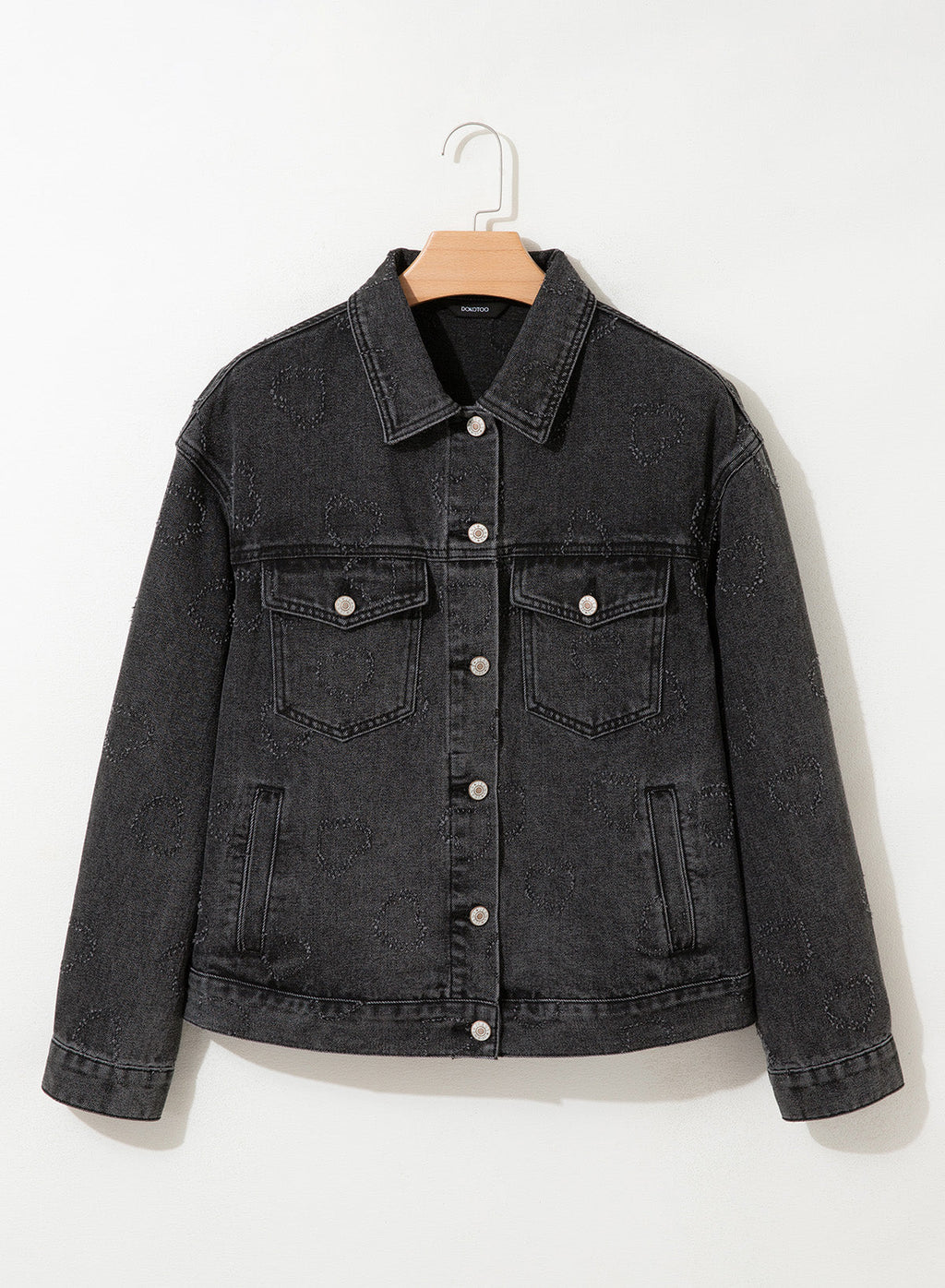 Dokotoo Womens Denim Jacket Oversized Button Down Jean Coats with Pockets