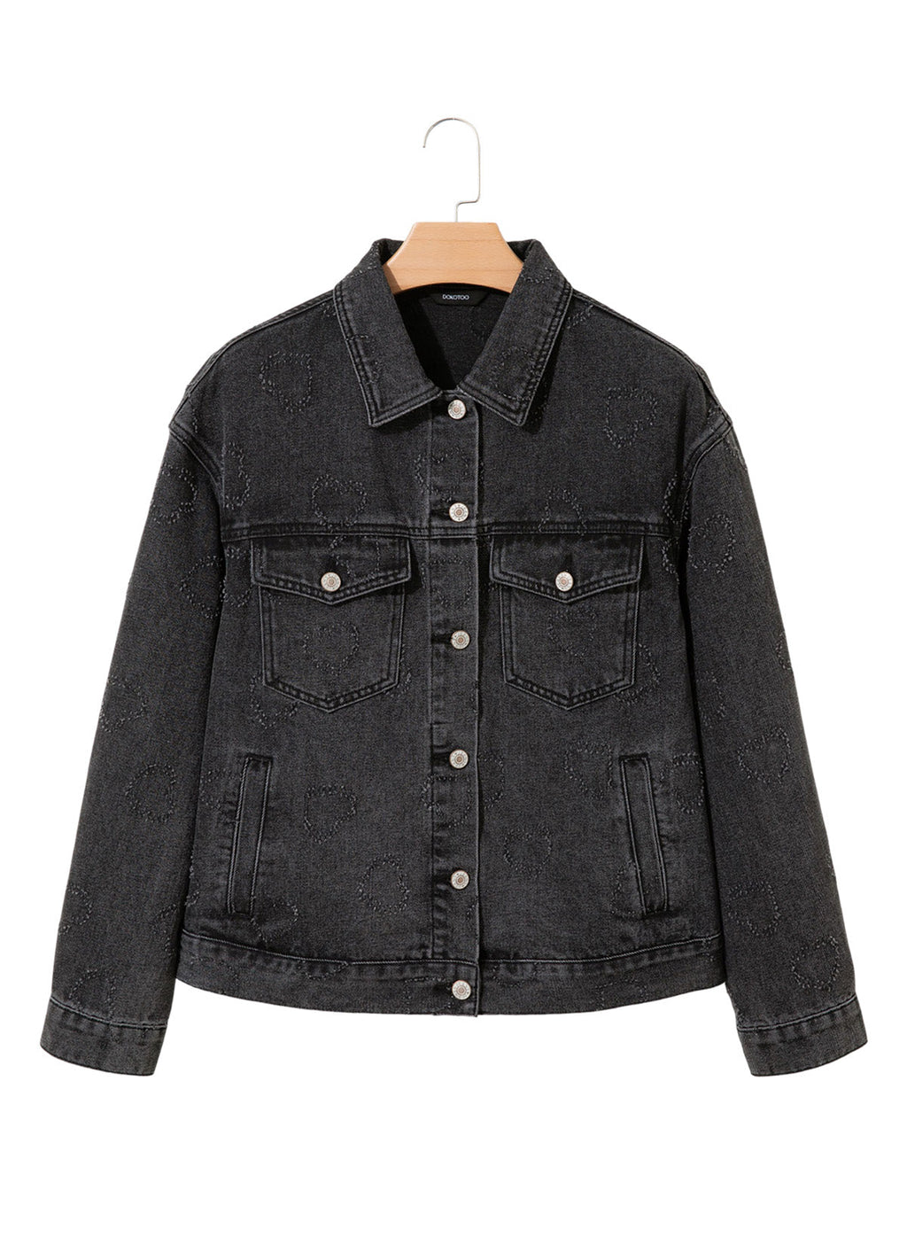 Dokotoo Womens Denim Jacket Oversized Button Down Jean Coats with Pockets