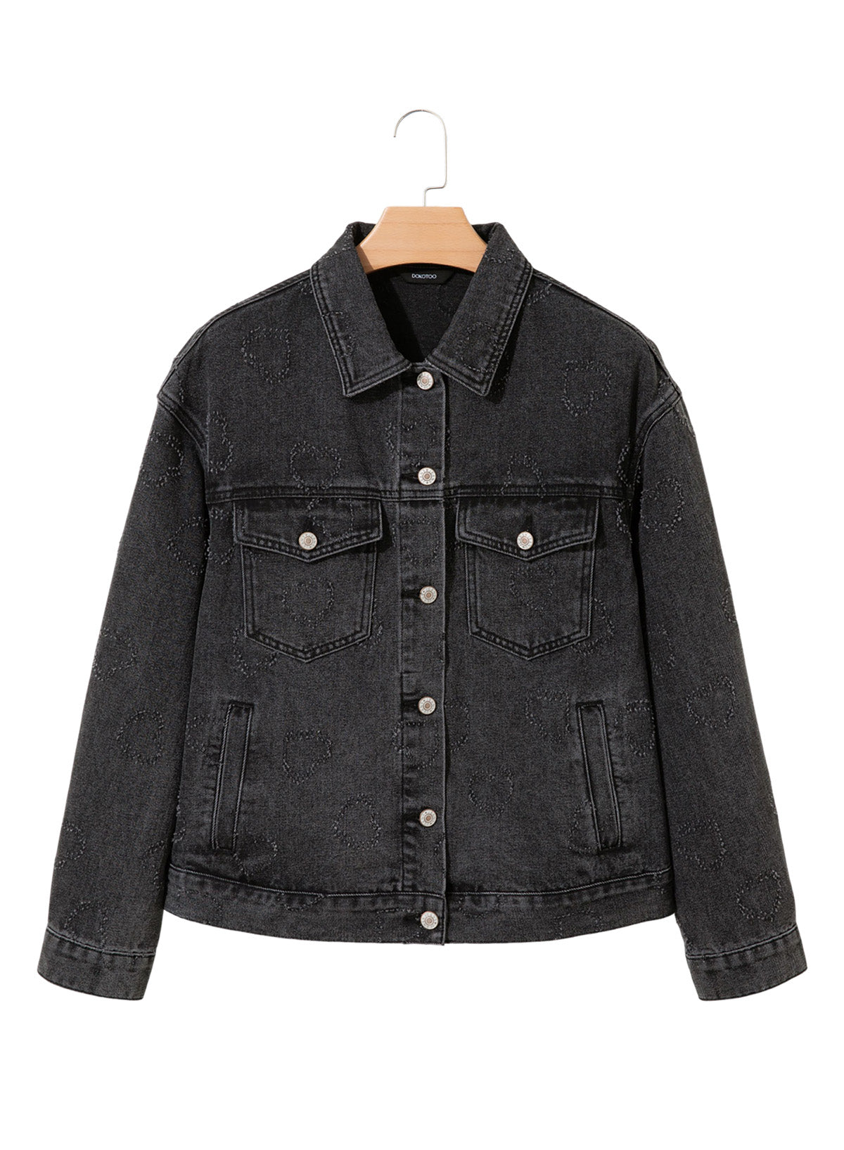 Dokotoo Womens Denim Jacket Oversized Button Down Jean Coats with Pockets