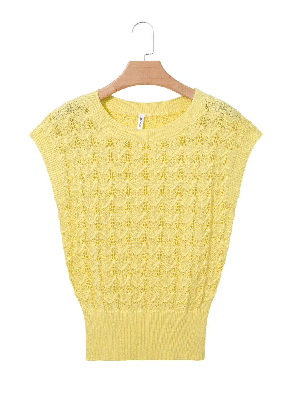 Dokotoo Women's Cap Sleeve Sweater Vest Hollow Out Crochet Knit Tops